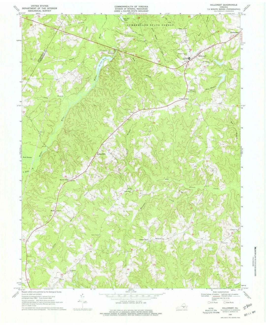1968 Hillcrest, VA - Virginia - USGS Topographic Map