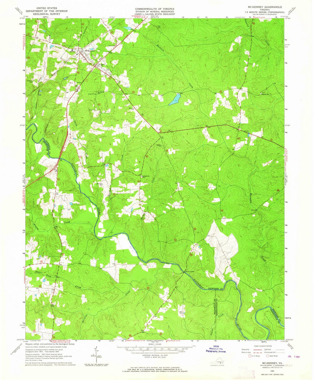 1963 Mc Kenney, VA - Virginia - USGS Topographic Map