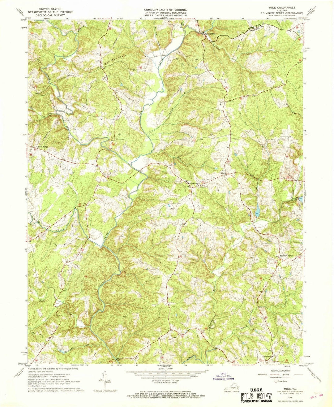 1966 Mike, VA - Virginia - USGS Topographic Map