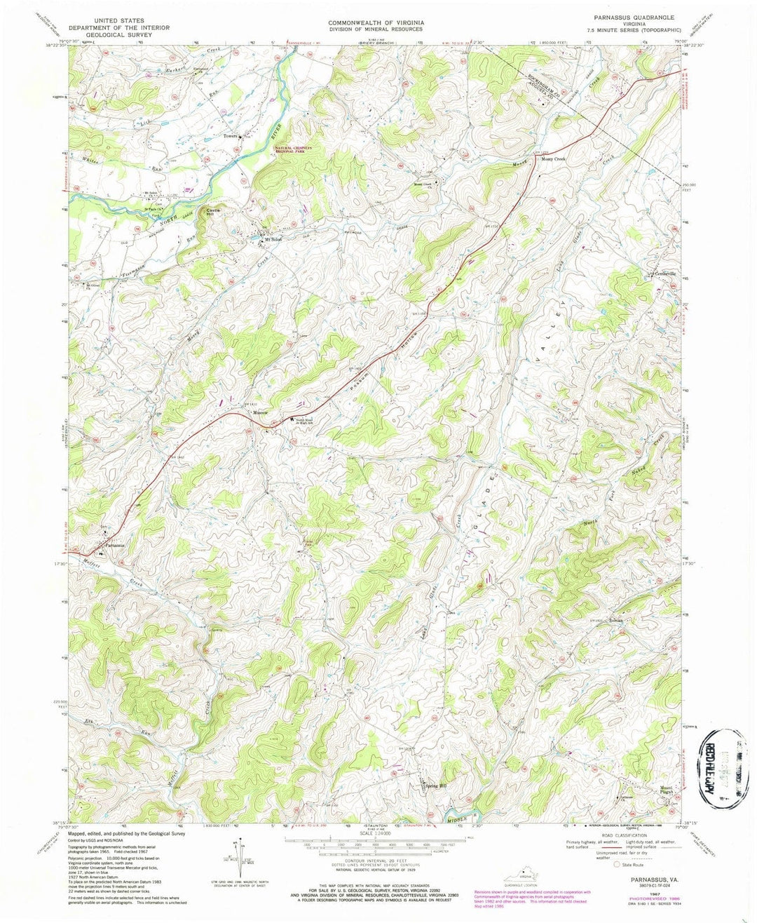 1967 Parnassus, VA - Virginia - USGS Topographic Map