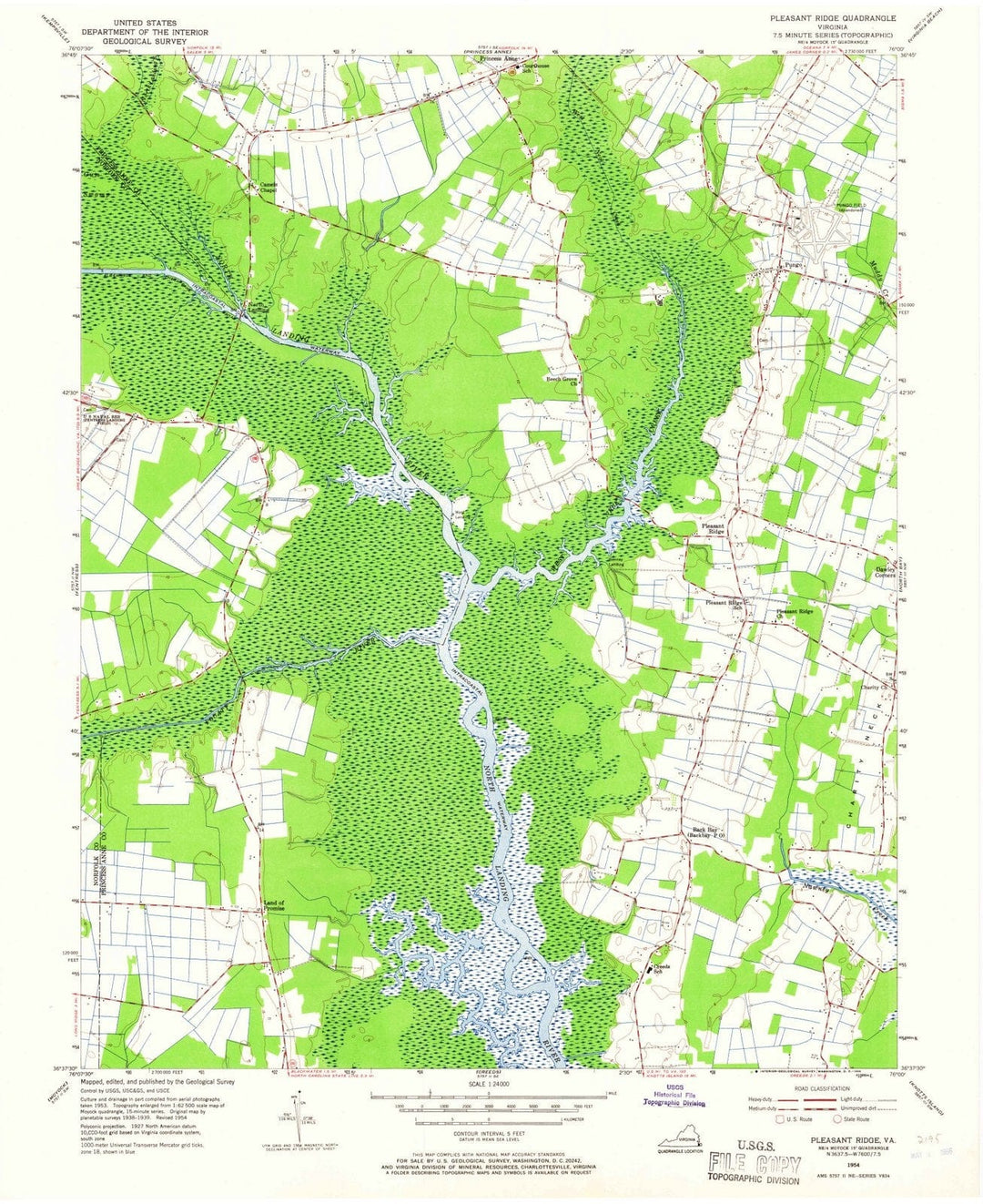 1954 Pleasant Ridge, VA - Virginia - USGS Topographic Map