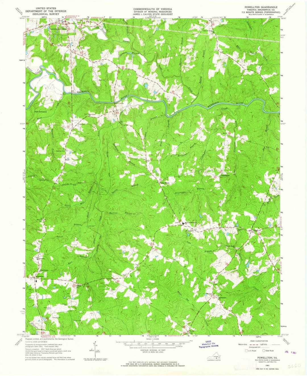 1963 Powellton, VA - Virginia - USGS Topographic Map