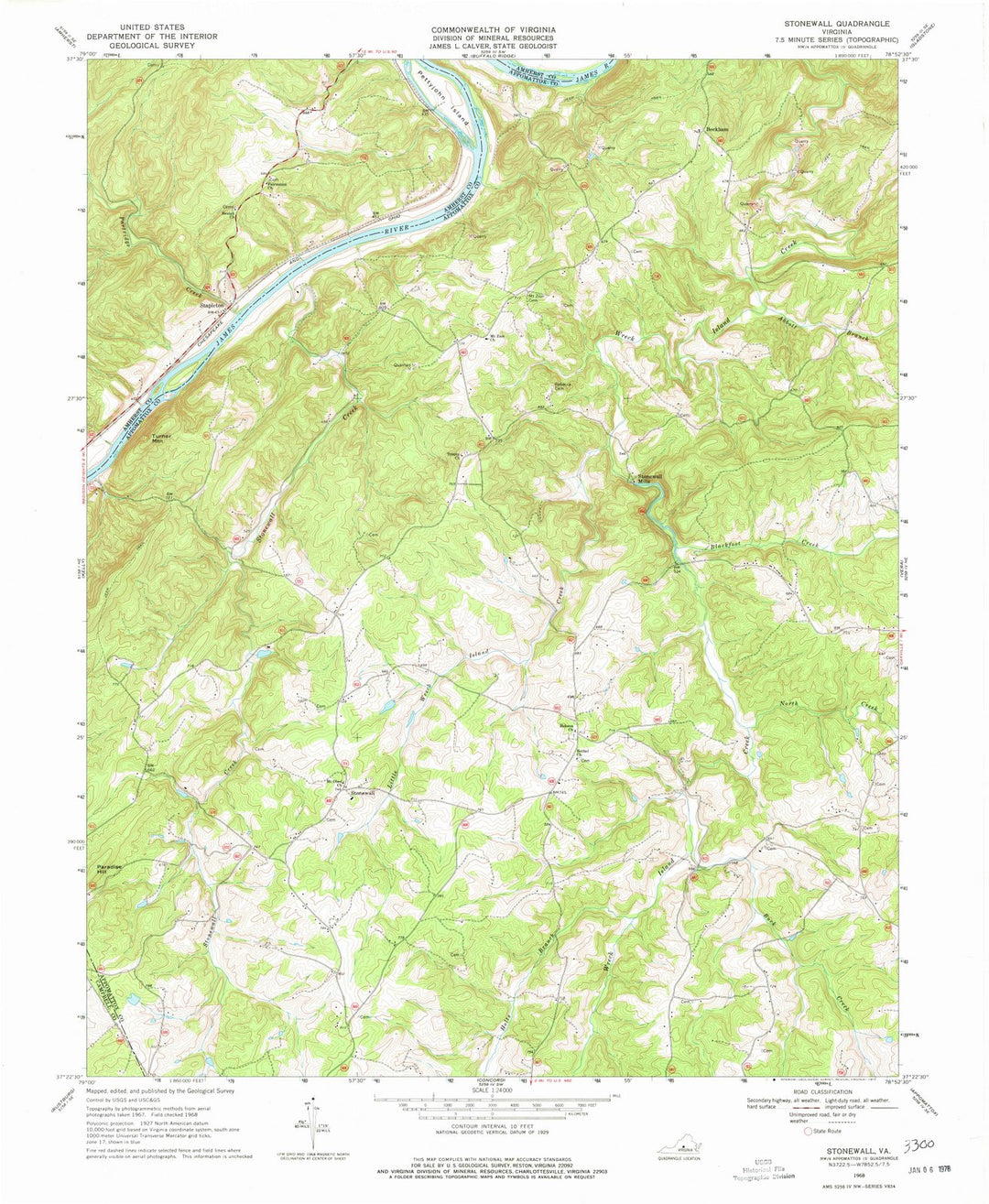 1968 Stonewall, VA - Virginia - USGS Topographic Map