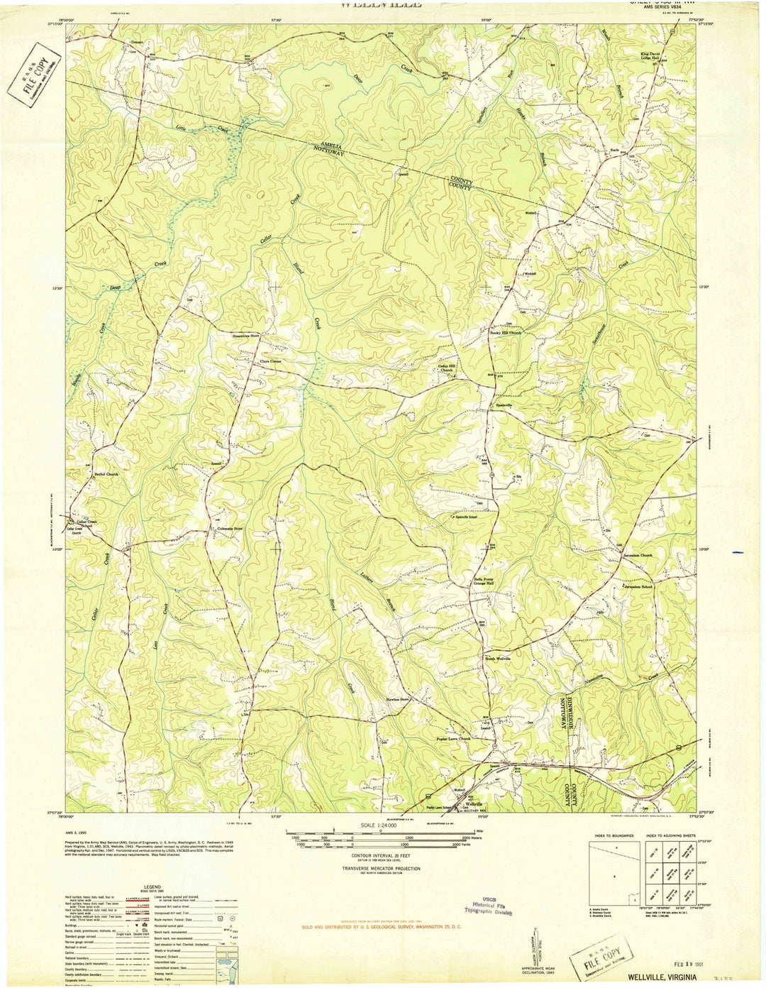 1950 Wellville, VA - Virginia - USGS Topographic Map