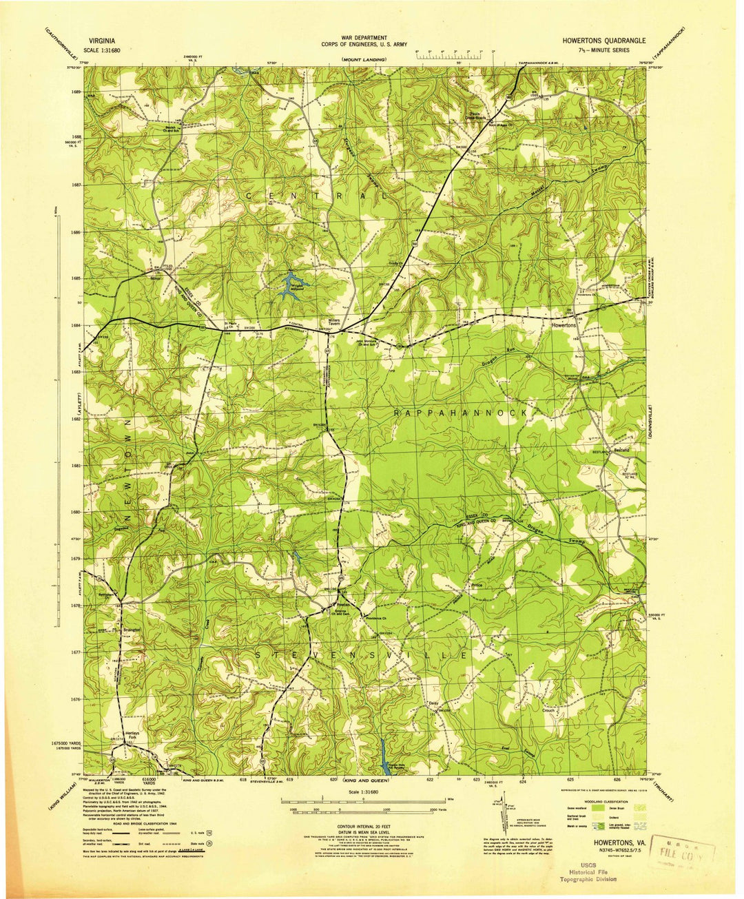 1945 Howertons, VA - Virginia - USGS Topographic Map