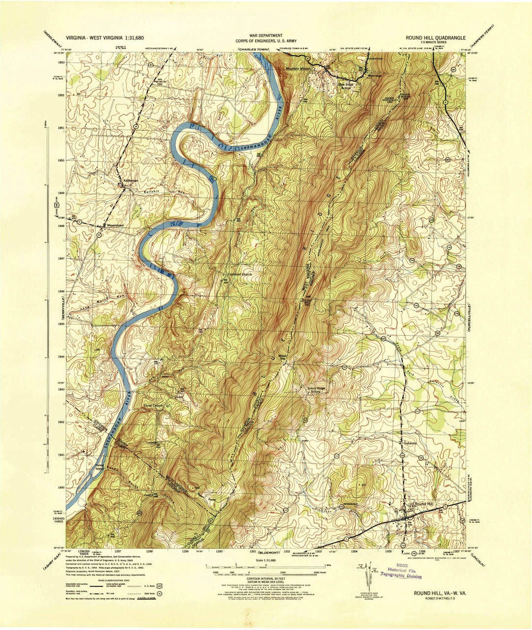 1944 Rose Hill, VA - Virginia - USGS Topographic Map