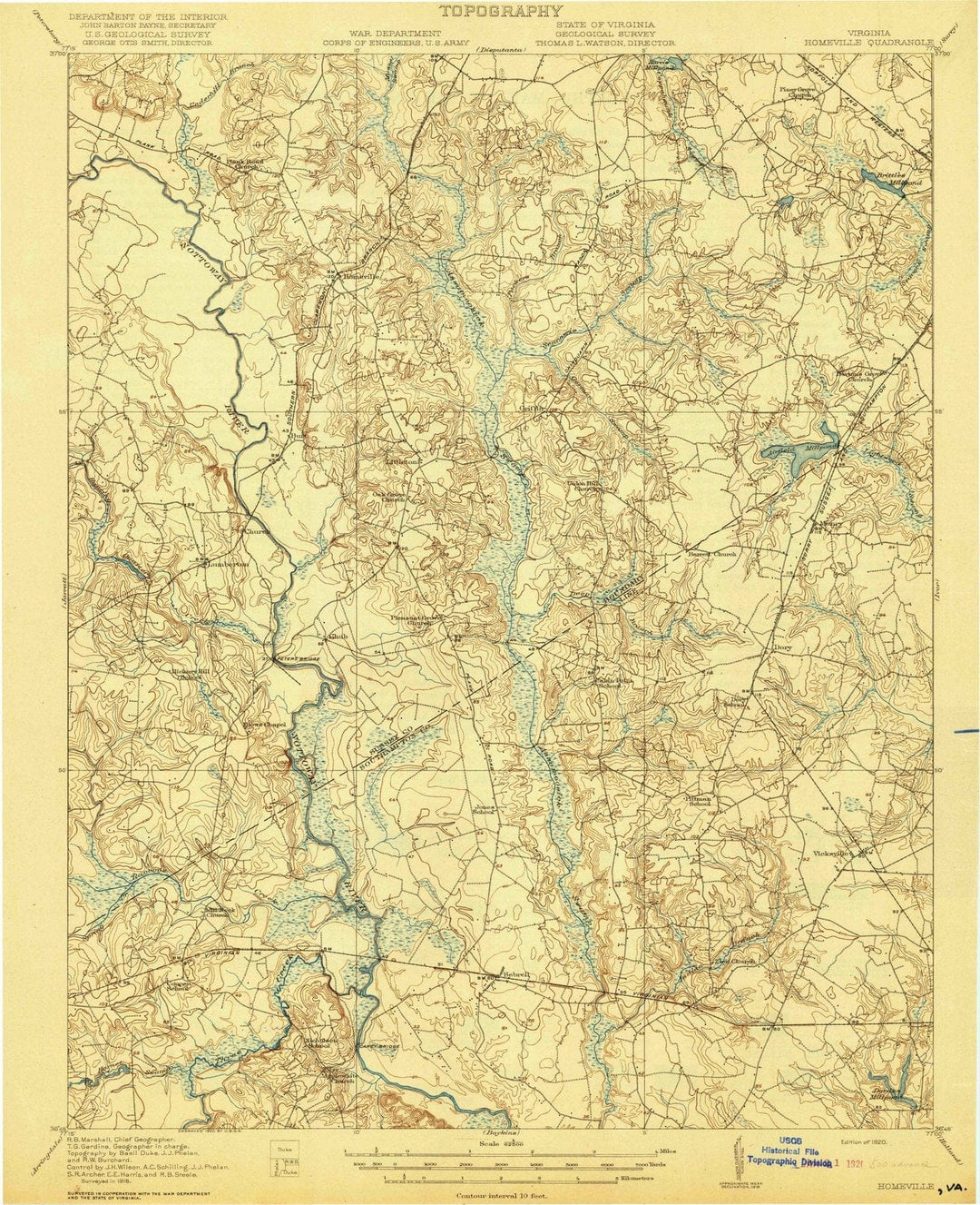 1920 Homeville, VA - Virginia - USGS Topographic Map