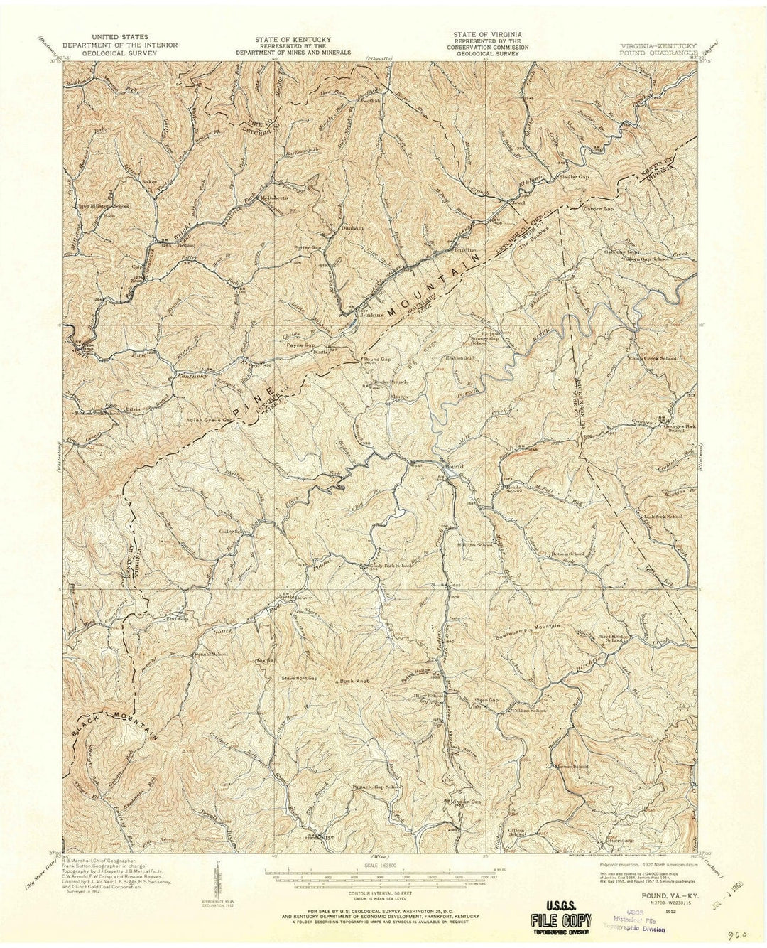 1912 Pound, VA - Virginia - USGS Topographic Map