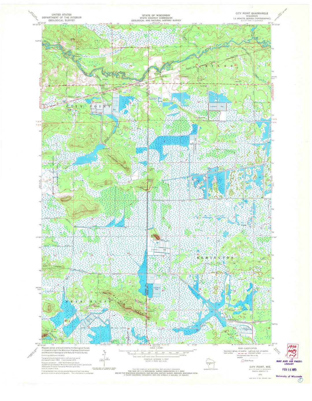 1970 City Point, WI - Wisconsin - USGS Topographic Map