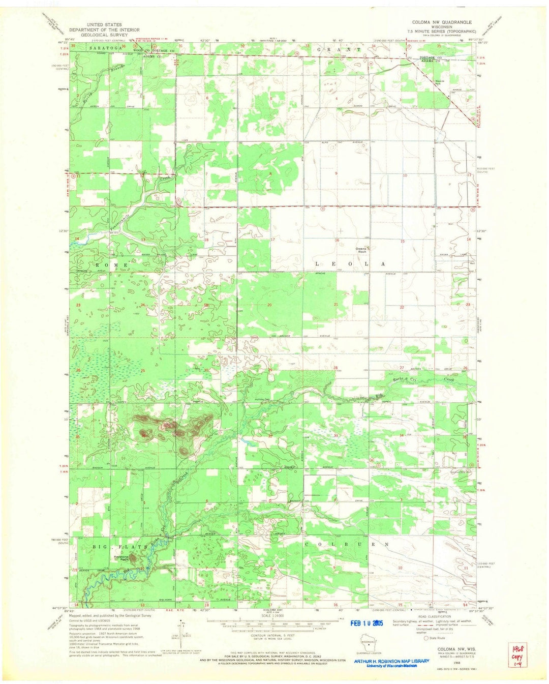 1968 Coloma, WI - Wisconsin - USGS Topographic Map