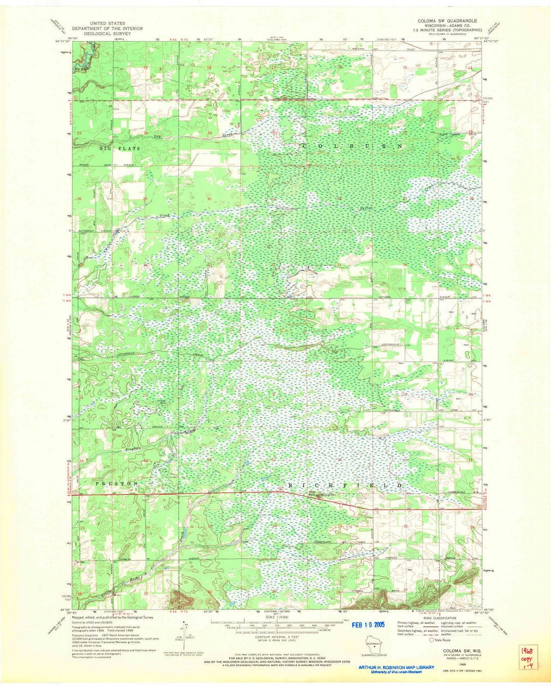 1968 Coloma, WI - Wisconsin - USGS Topographic Map