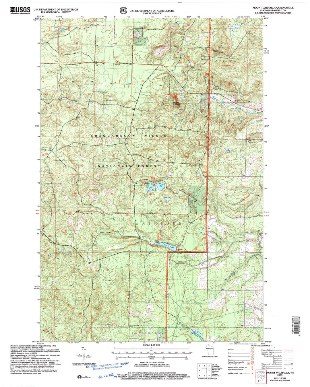 2005 Mount Valhalla, WI - Wisconsin - USGS Topographic Map