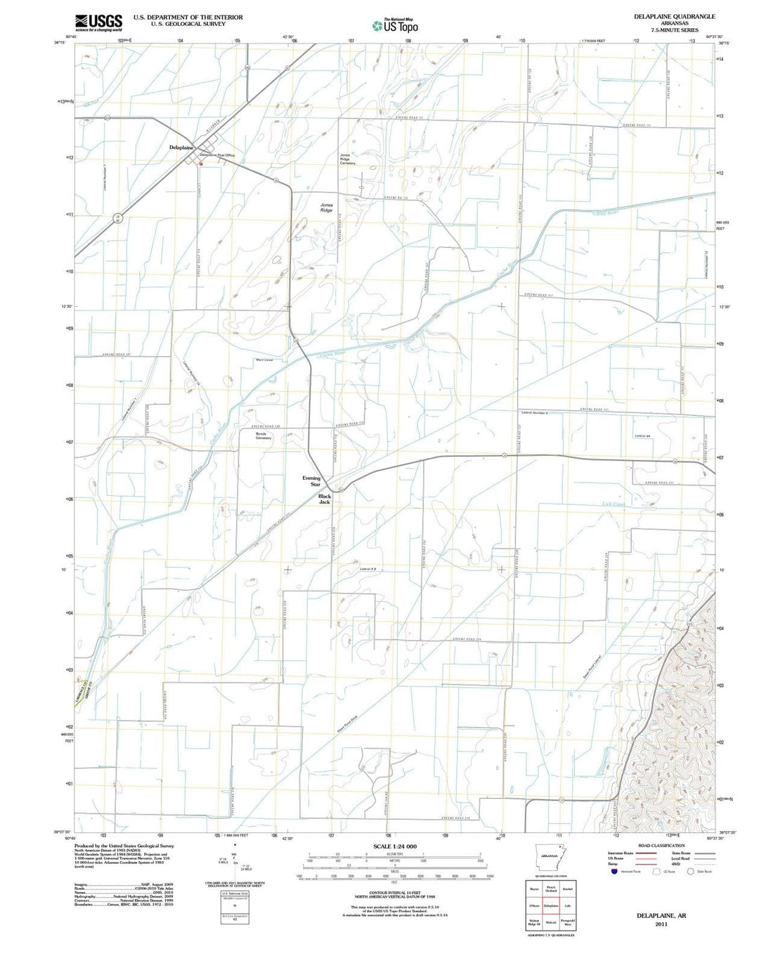 2011 Delaplaine, AR - Arkansas - USGS Topographic Map