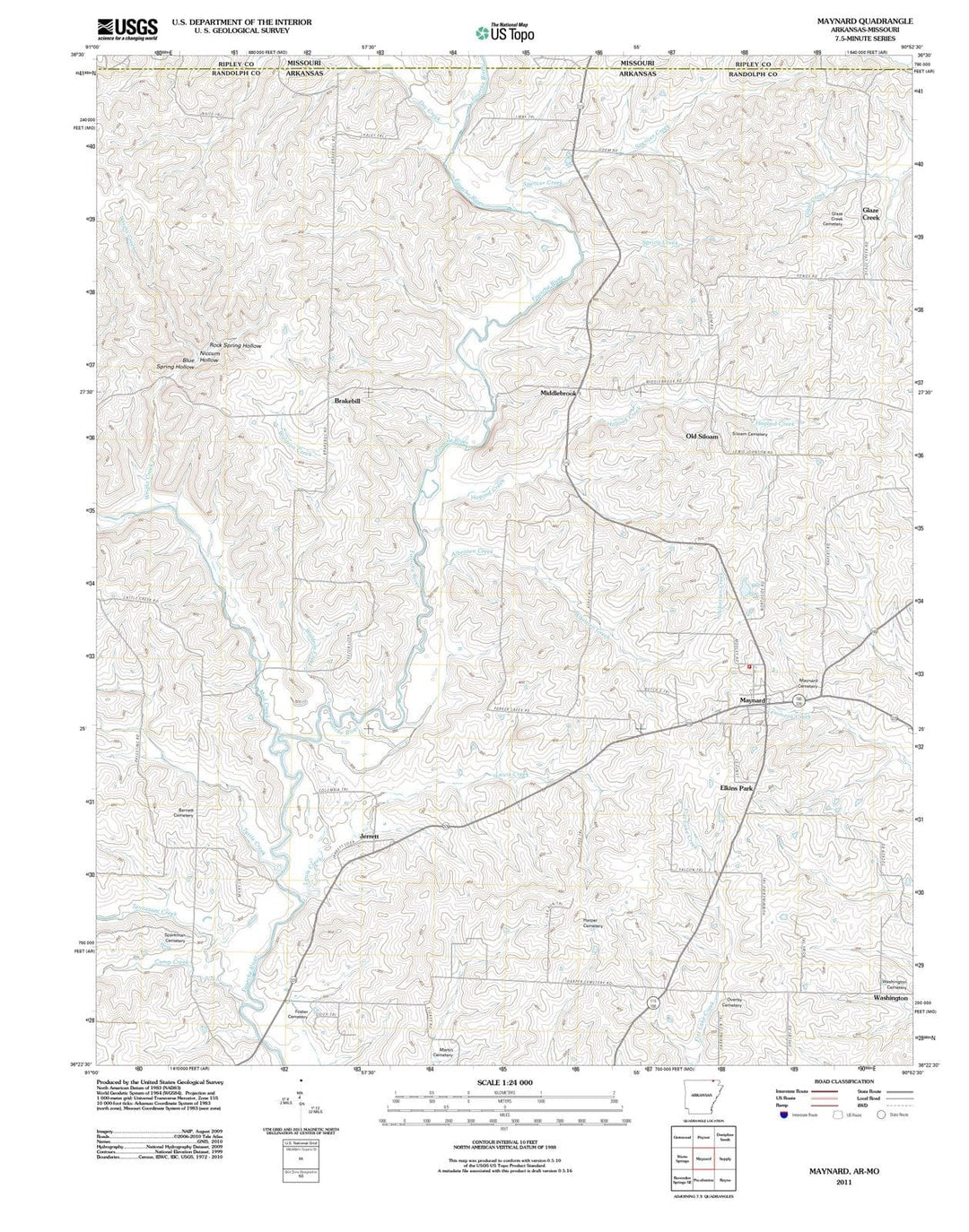 2011 Maynard, AR - Arkansas - USGS Topographic Map