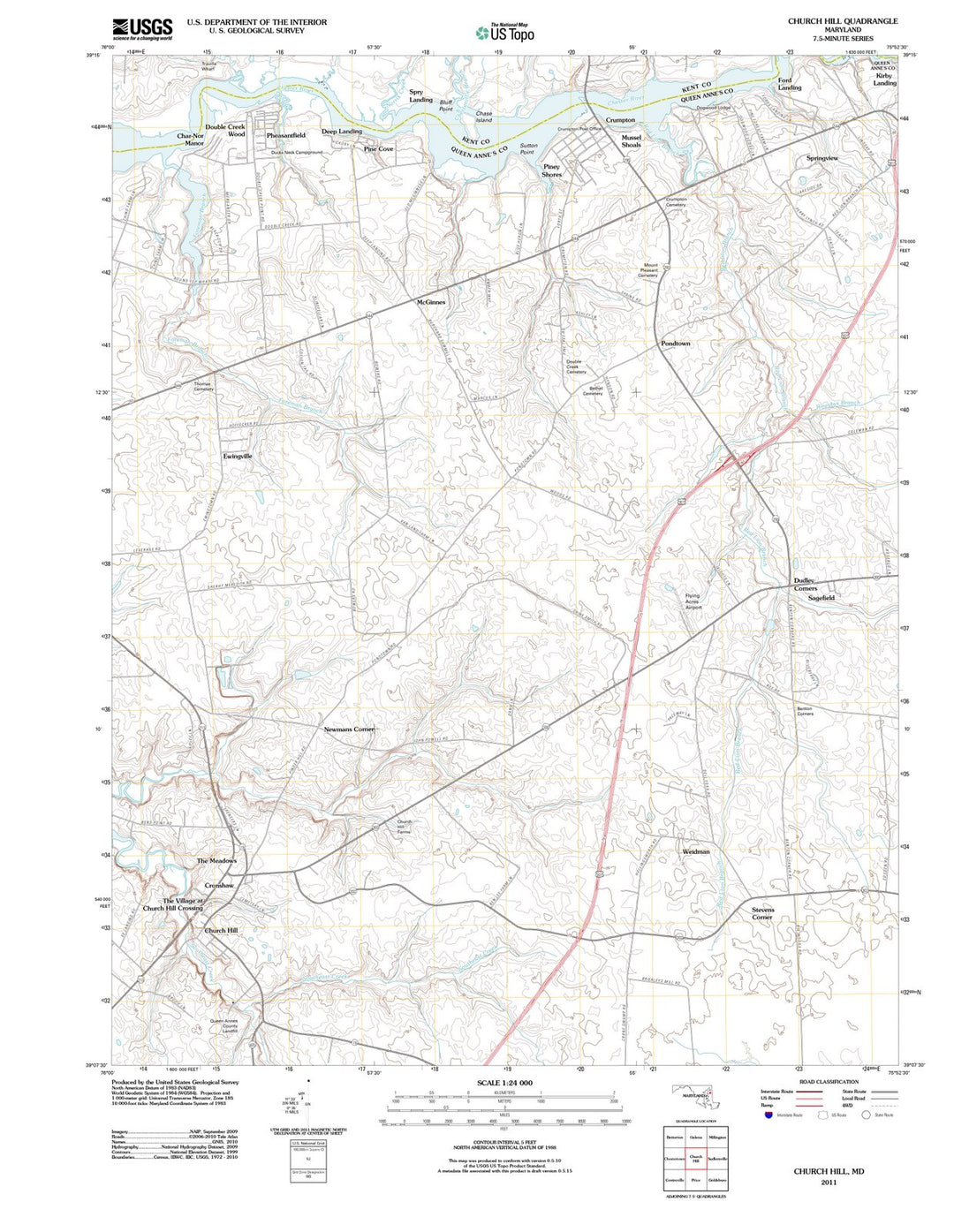 2011 Church Hill, MD - Maryland - USGS Topographic Map