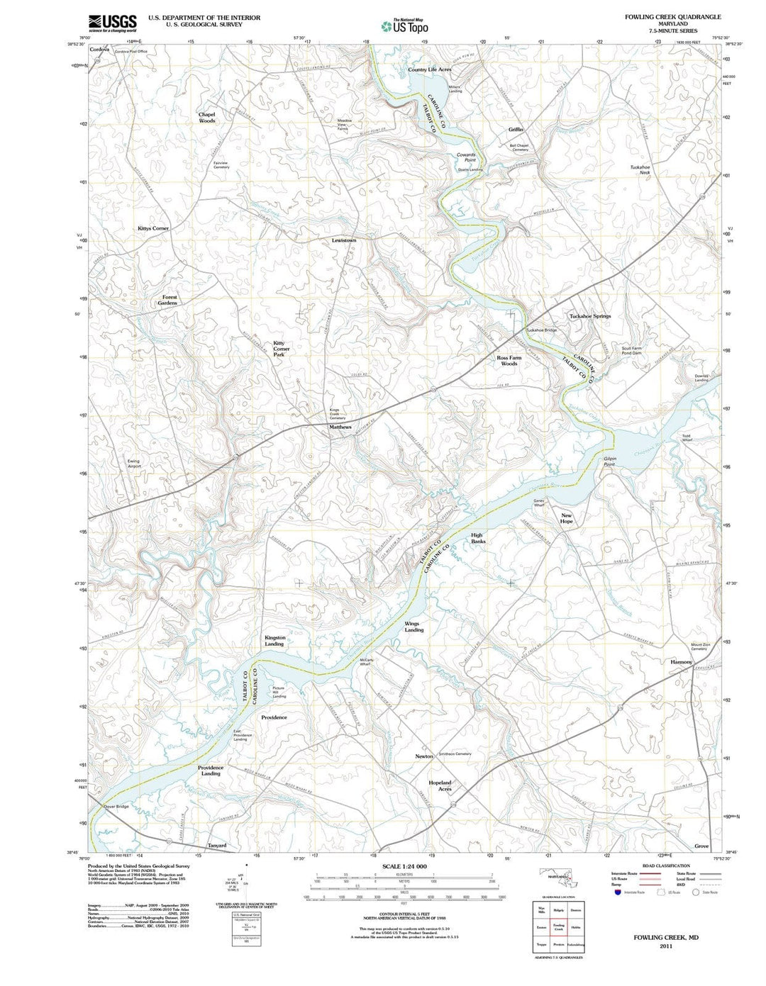 2011 Fowling Creek, MD - Maryland - USGS Topographic Map