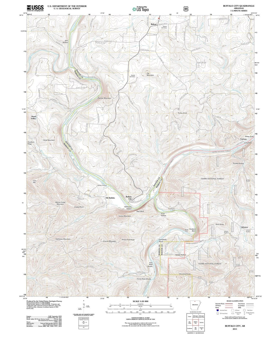 2011 Buffalo City, AR - Arkansas - USGS Topographic Map