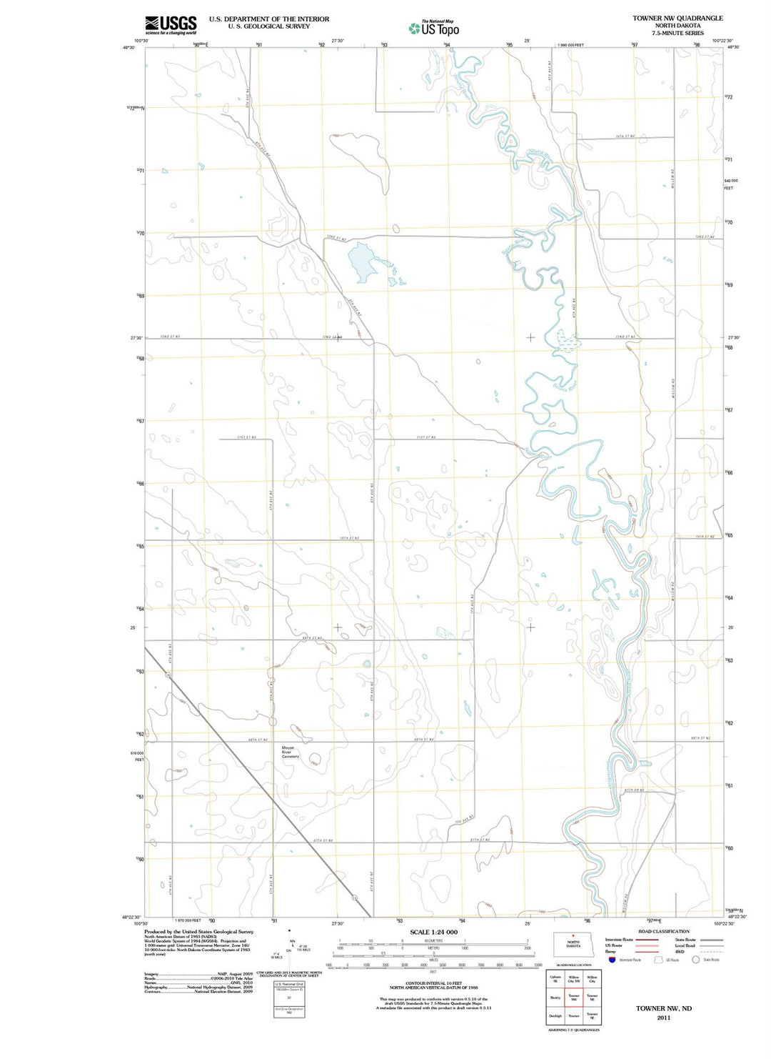 2011 Towner, ND - North Dakota - USGS Topographic Map