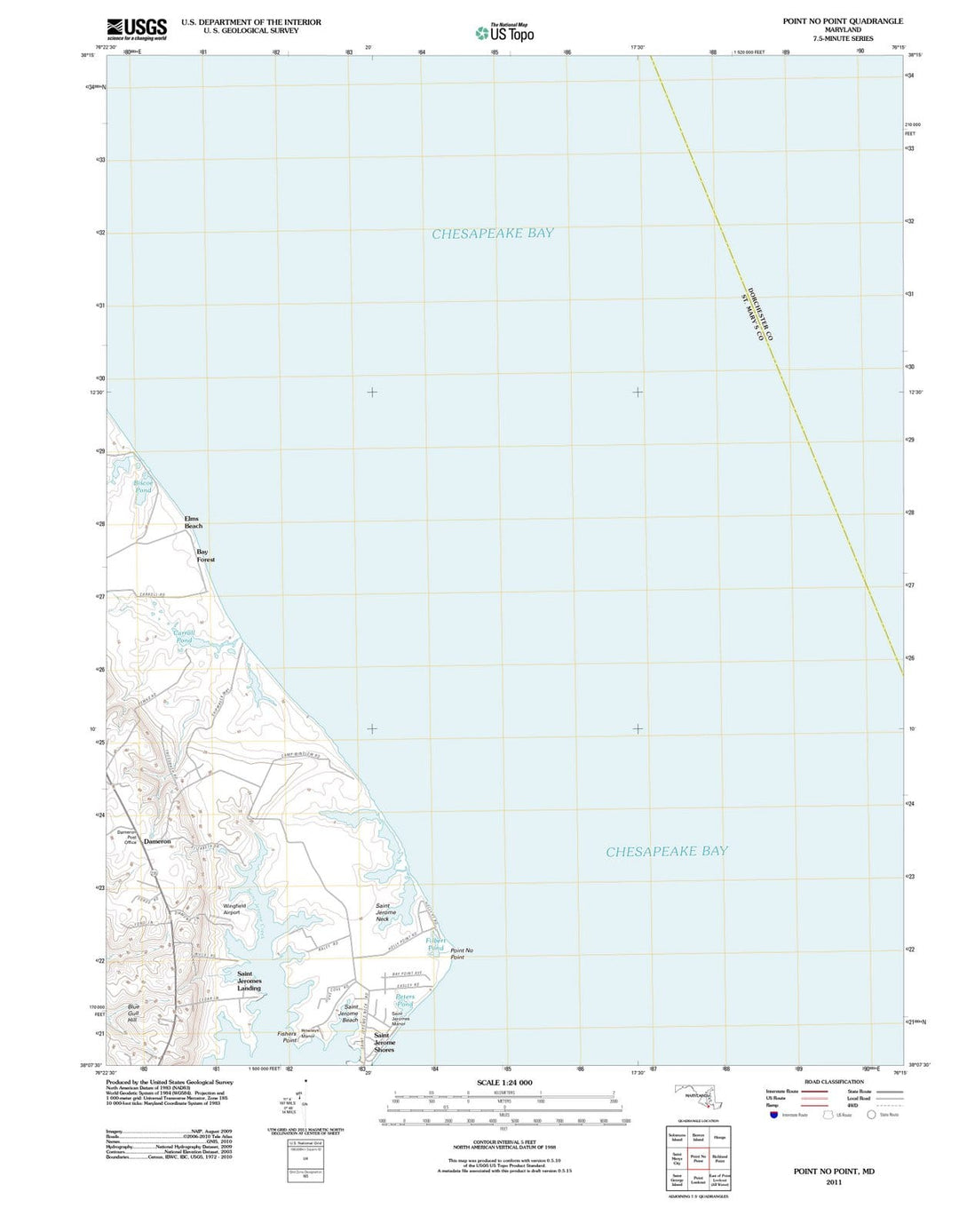 2011 Point No Point, MD - Maryland - USGS Topographic Map