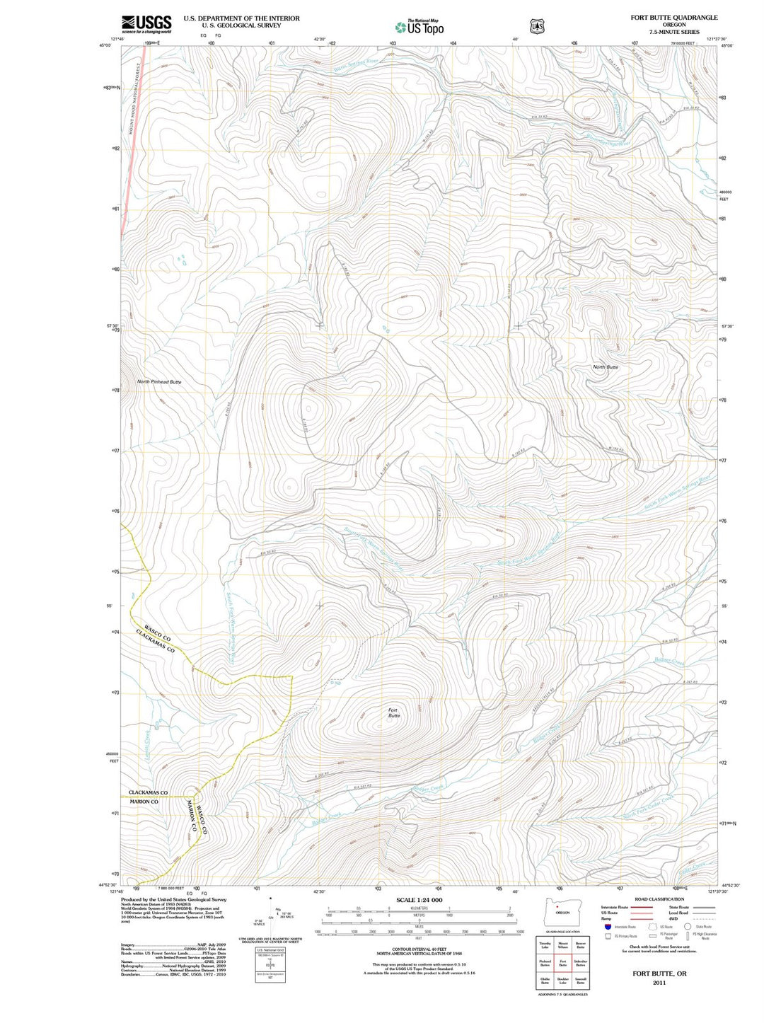 2011 Fort Butte, OR - Oregon - USGS Topographic Map