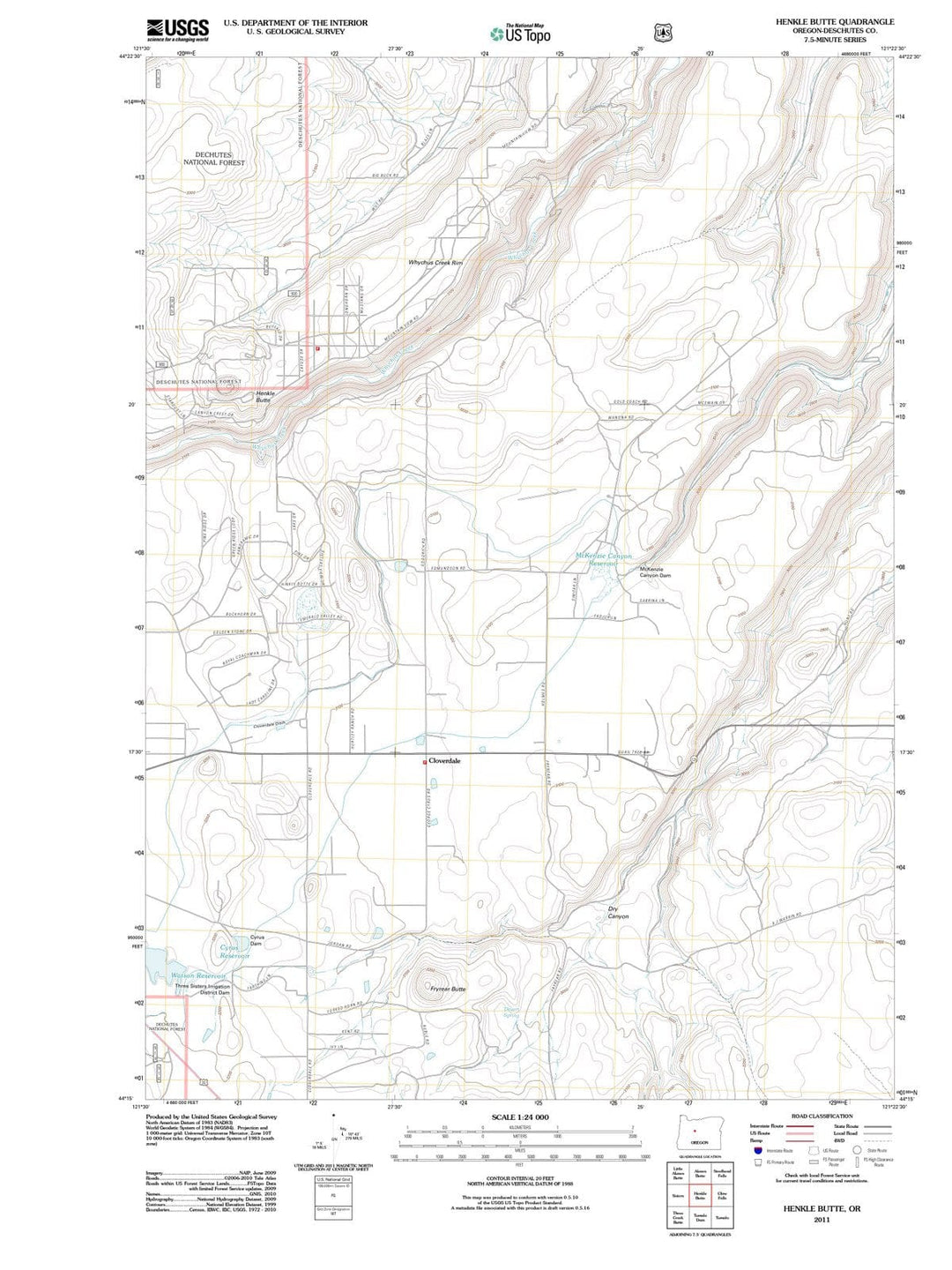 2011 Henkle Butte, OR - Oregon - USGS Topographic Map