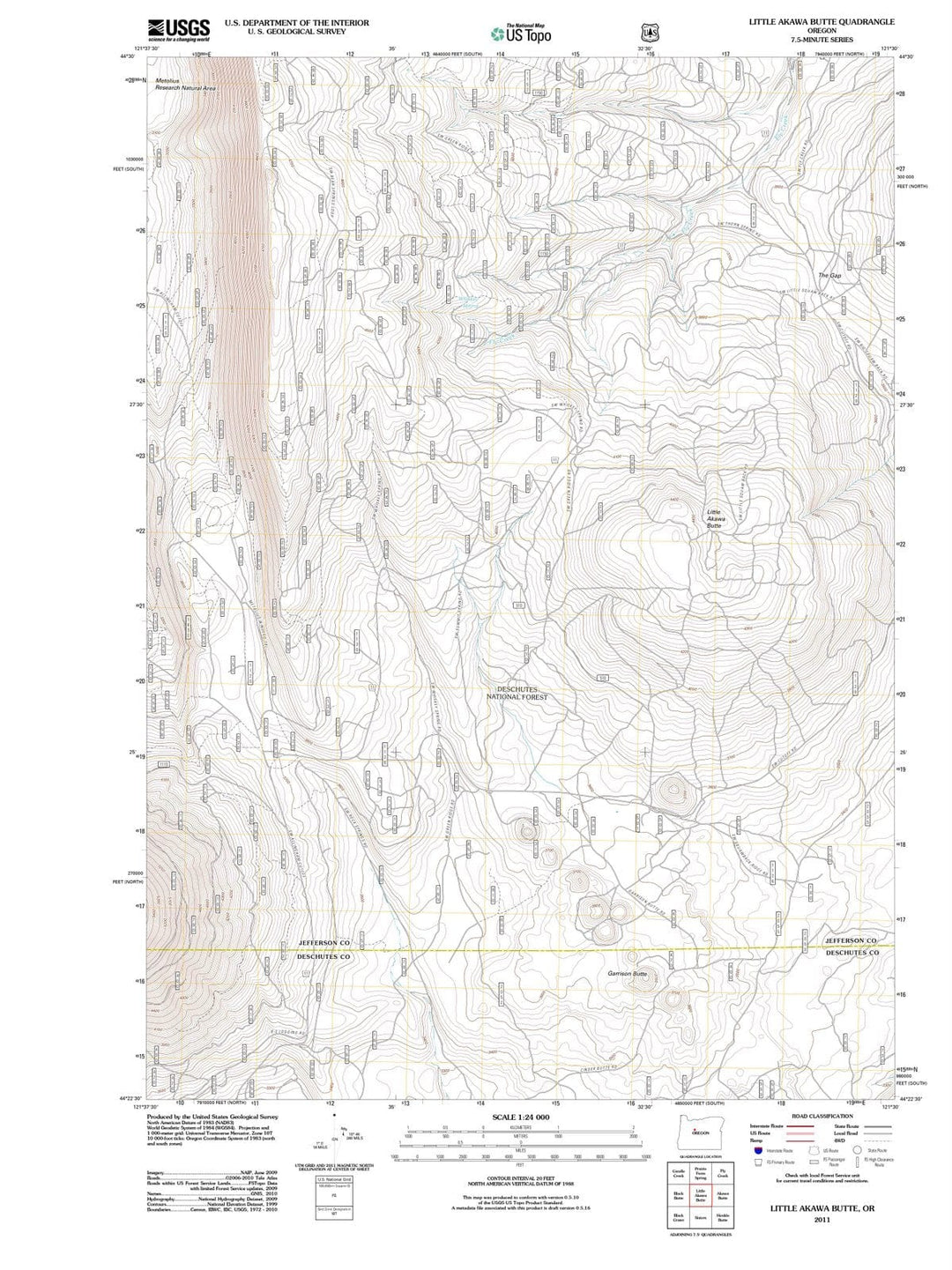 2011 Little Akawa Butte, OR - Oregon - USGS Topographic Map