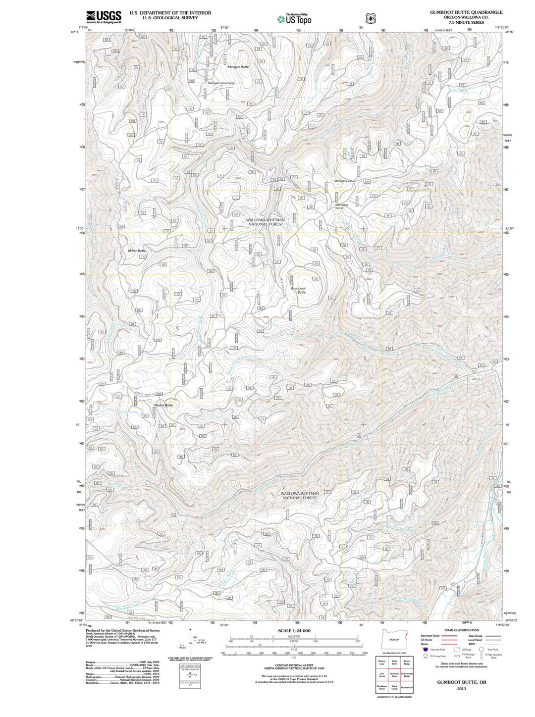 2011 Gumboot Butte, OR - Oregon - USGS Topographic Map