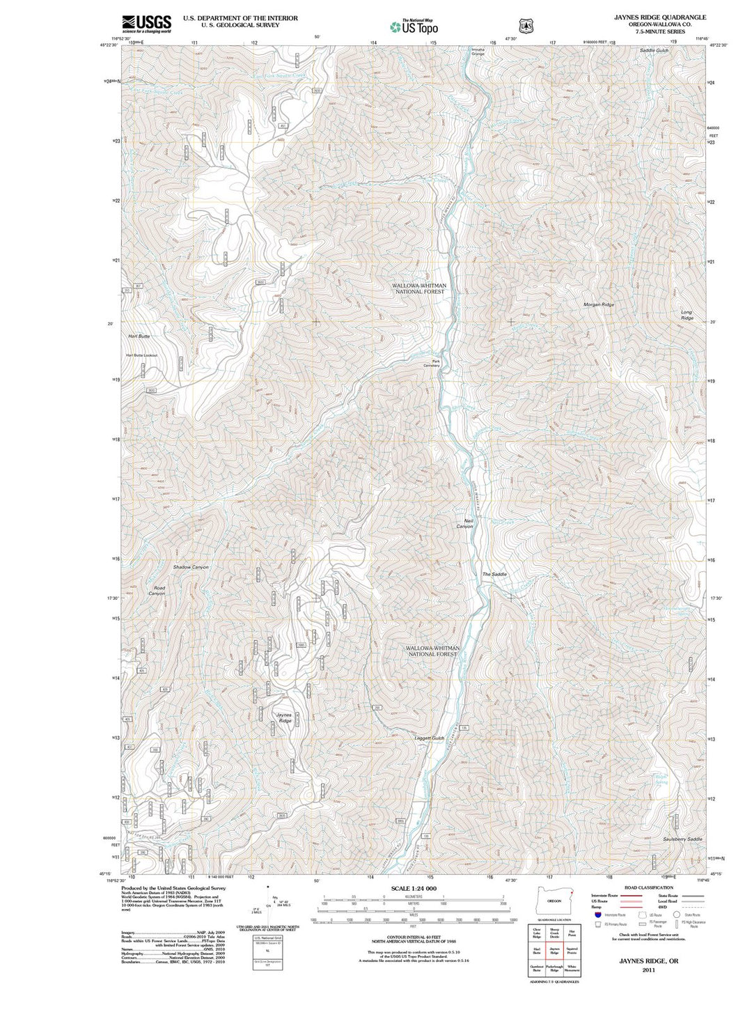 2011 Jaynes Ridge, OR - Oregon - USGS Topographic Map