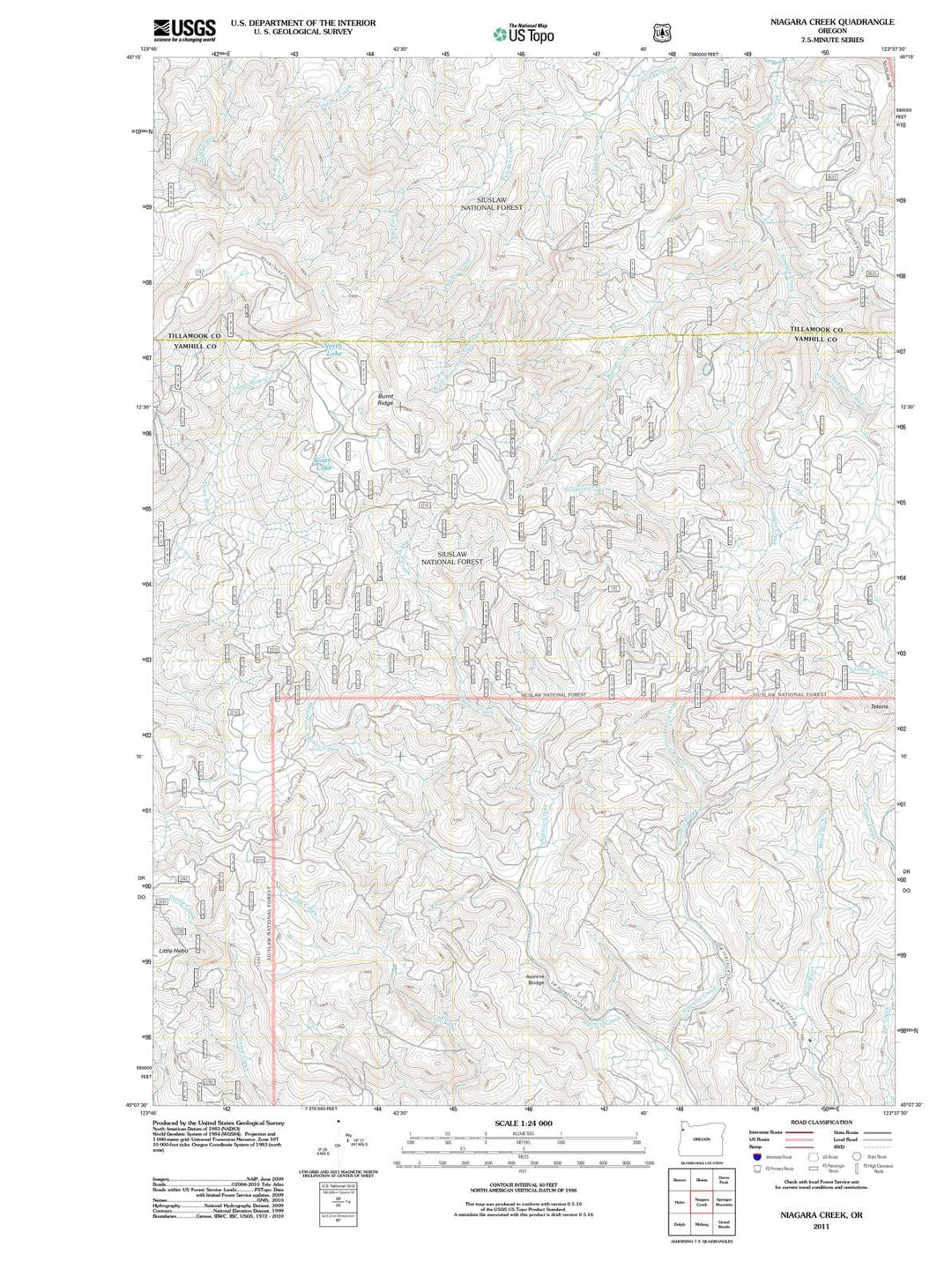 2011 Niagara Creek, OR - Oregon - USGS Topographic Map