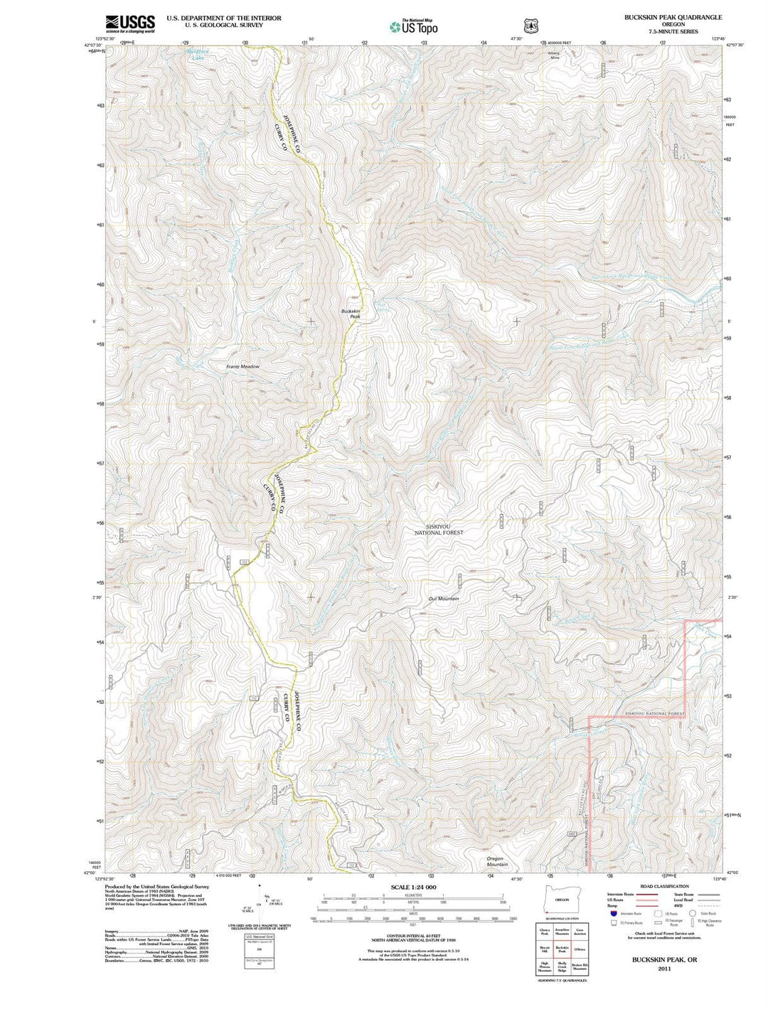 2011 Buckskin Peak, OR - Oregon - USGS Topographic Map