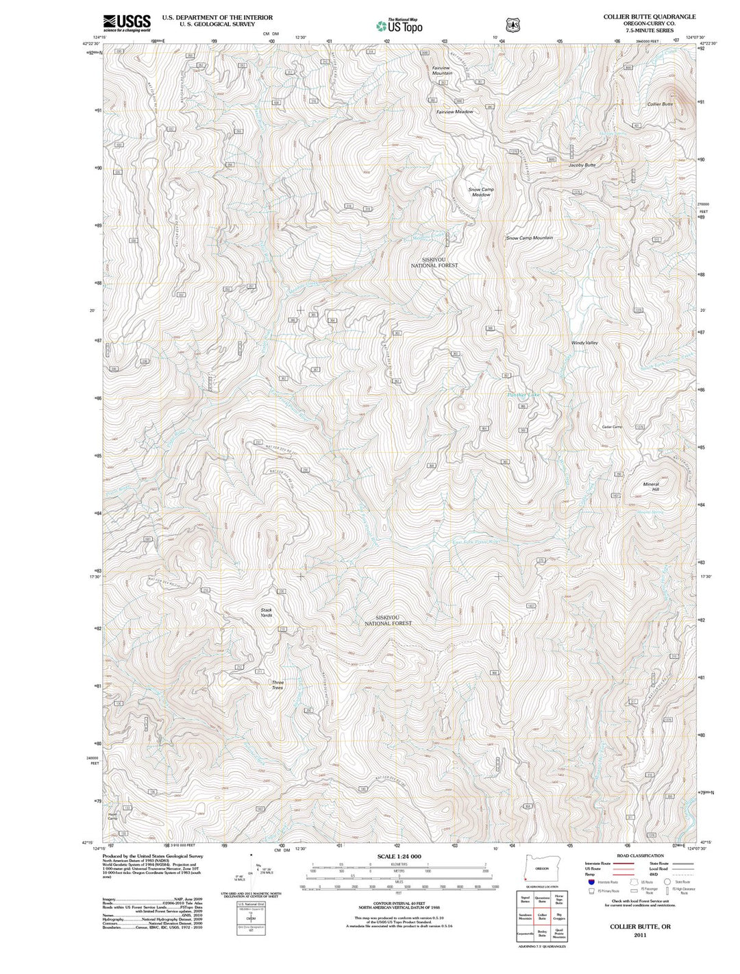 2011 Collier Butte, OR - Oregon - USGS Topographic Map