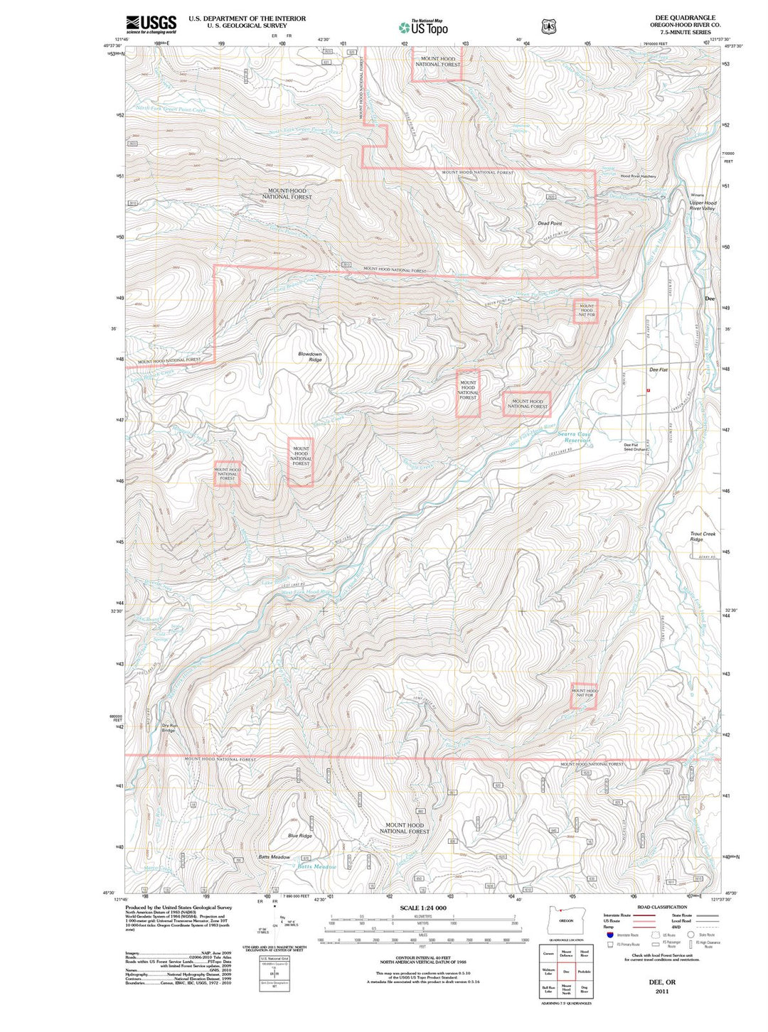 2011 Dee, OR - Oregon - USGS Topographic Map