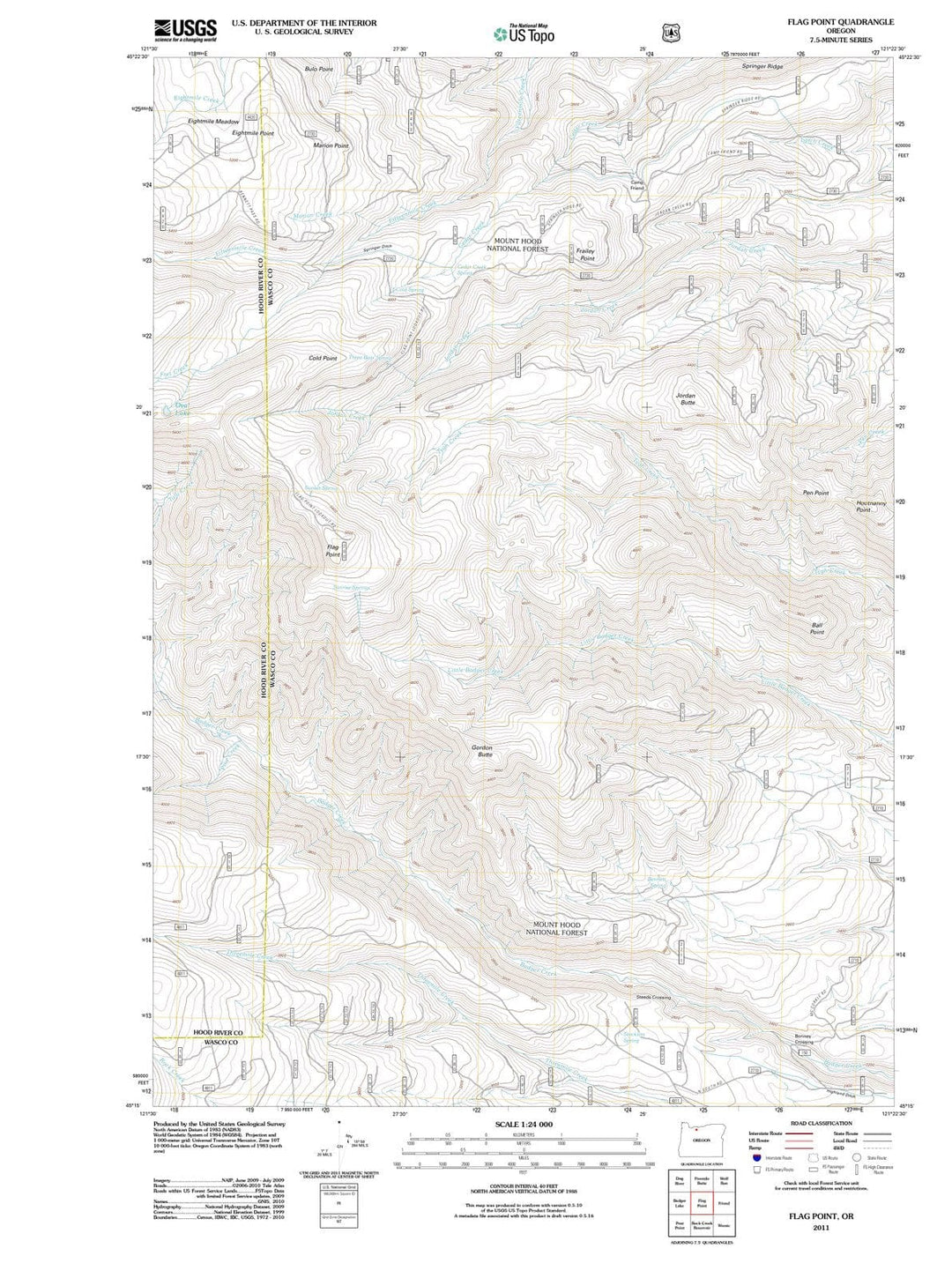 2011 Flag Point, OR - Oregon - USGS Topographic Map