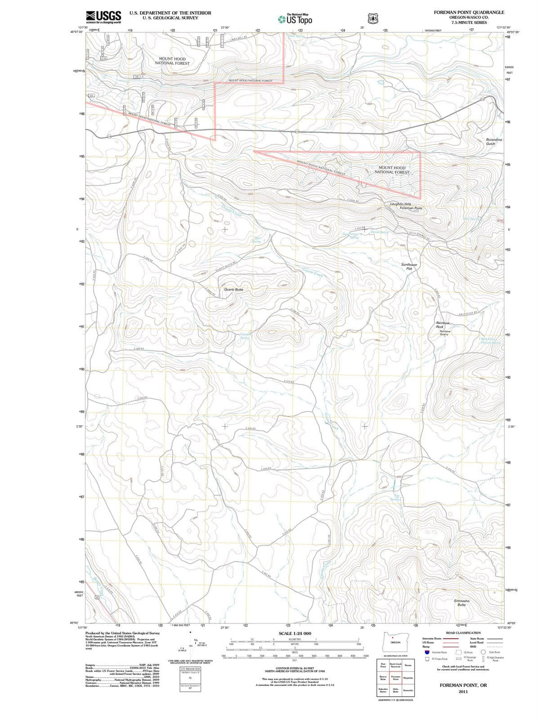2011 Foreman Point, OR - Oregon - USGS Topographic Map