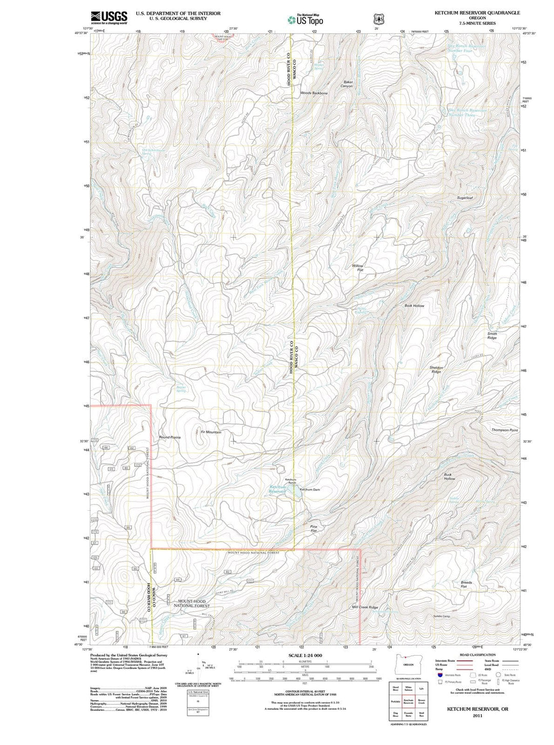 2011 Ketchum Reservoir, OR - Oregon - USGS Topographic Map