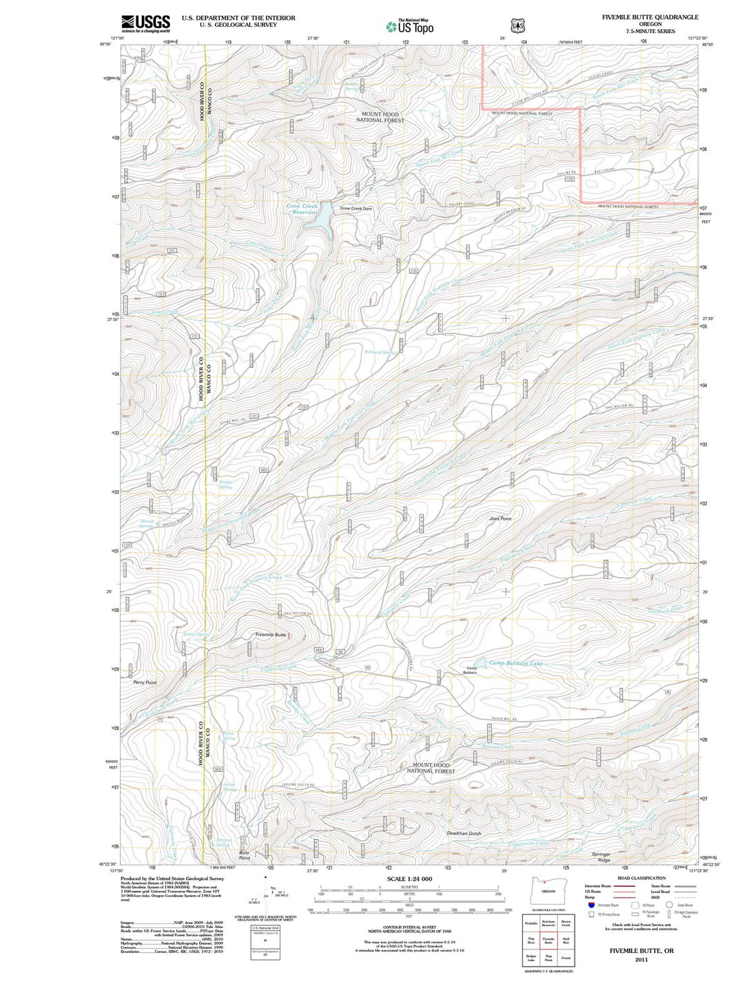 2011 Fivemile Butte, OR - Oregon - USGS Topographic Map