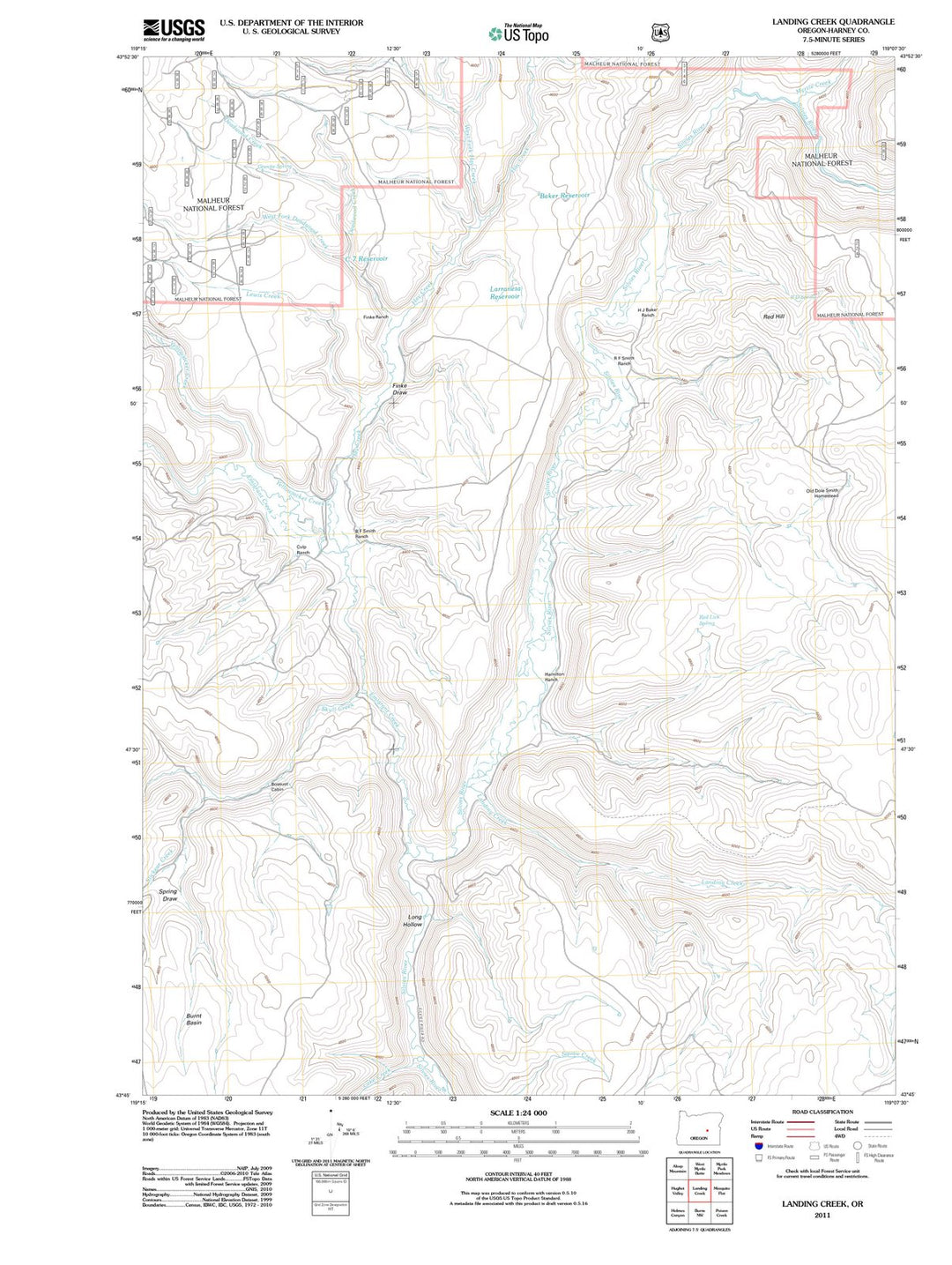 2011 Landing Creek, OR - Oregon - USGS Topographic Map