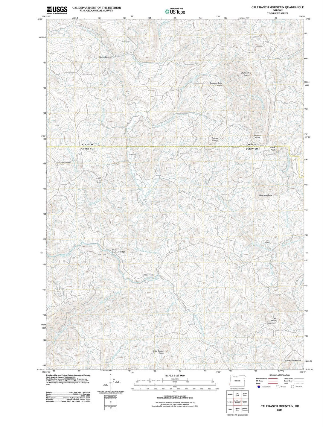 2011 Calf Ranch Mountain, OR - Oregon - USGS Topographic Map