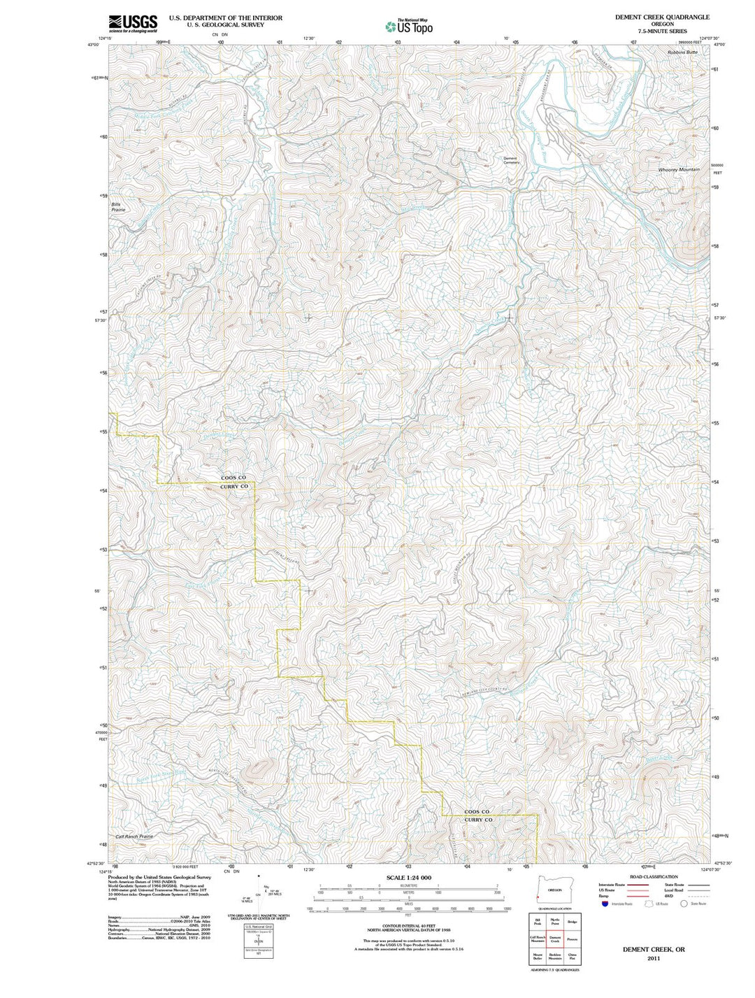 2011 Dement Creek, OR - Oregon - USGS Topographic Map