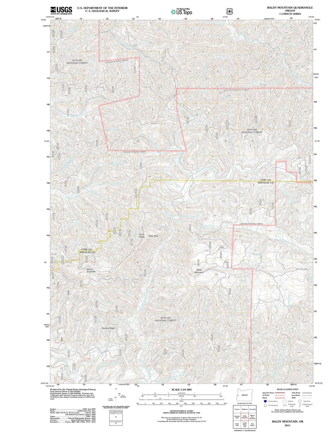 2011 Baldy Mountain, OR - Oregon - USGS Topographic Map