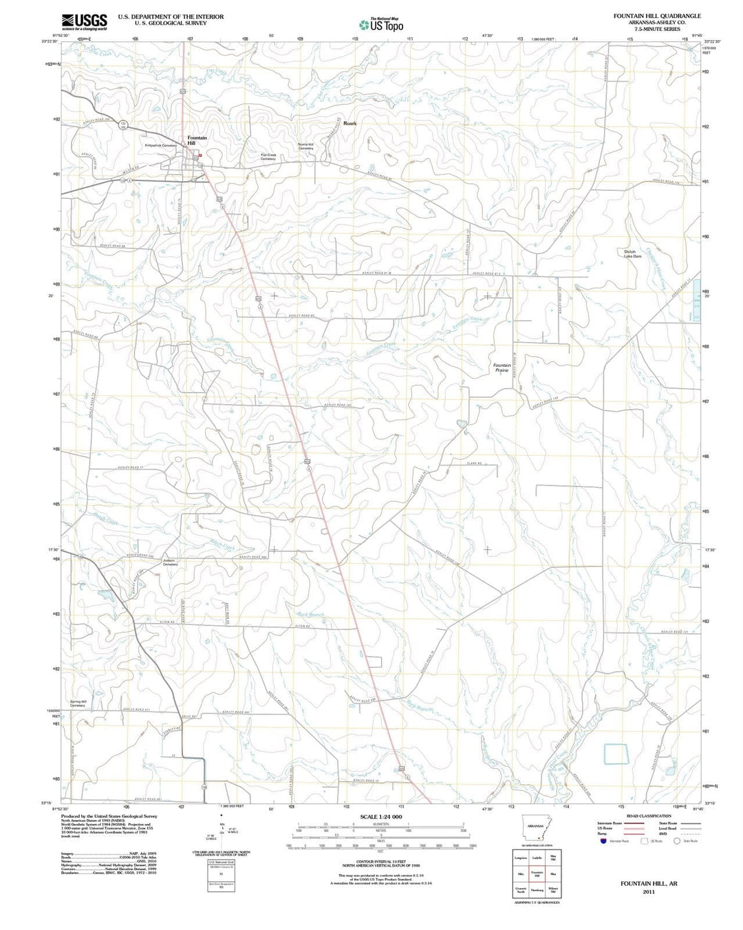 2011 Fountain Hill, AR - Arkansas - USGS Topographic Map
