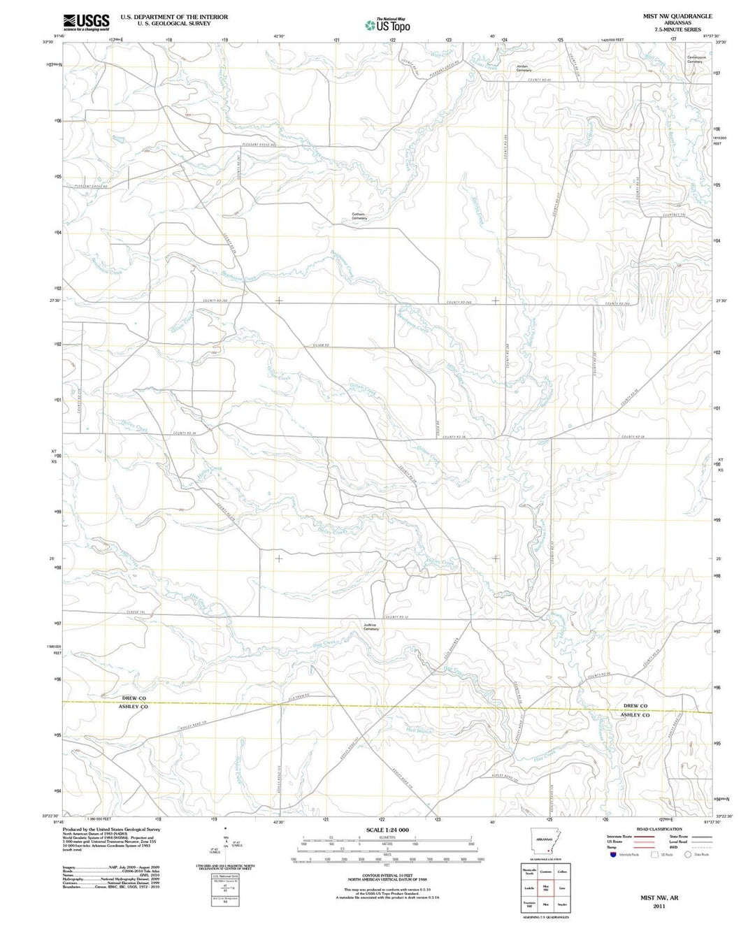 2011 Mist, AR - Arkansas - USGS Topographic Map