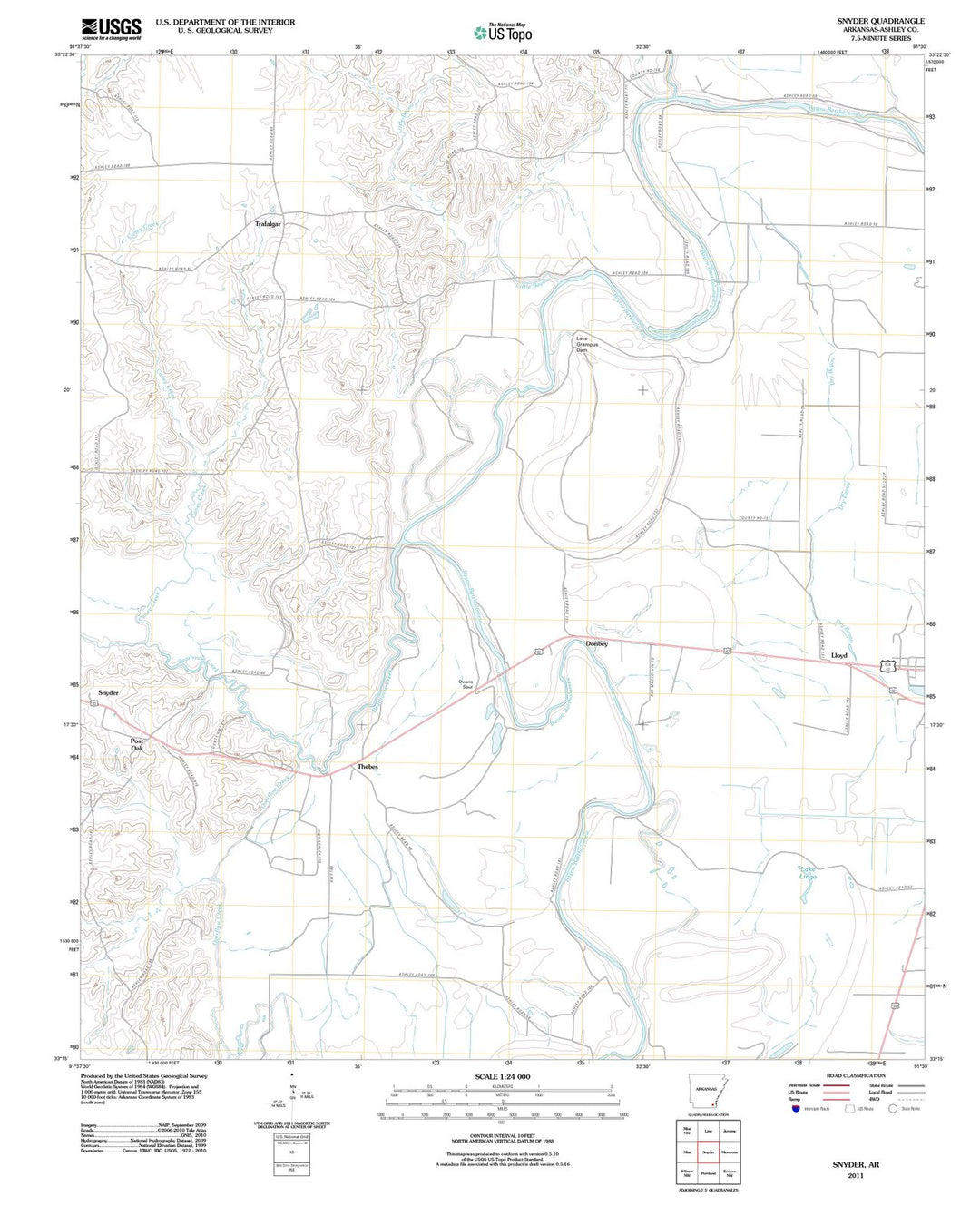 2011 Snyder, AR - Arkansas - USGS Topographic Map