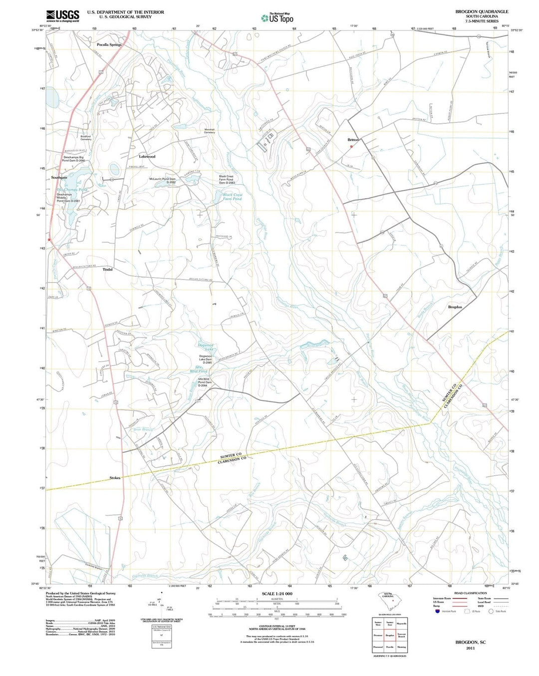 2011 Brogdon, SC - South Carolina - USGS Topographic Map