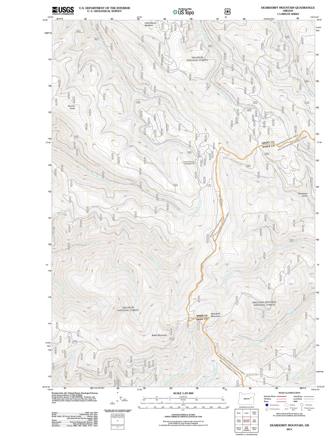 2011 Deardorff Mountain, OR - Oregon - USGS Topographic Map