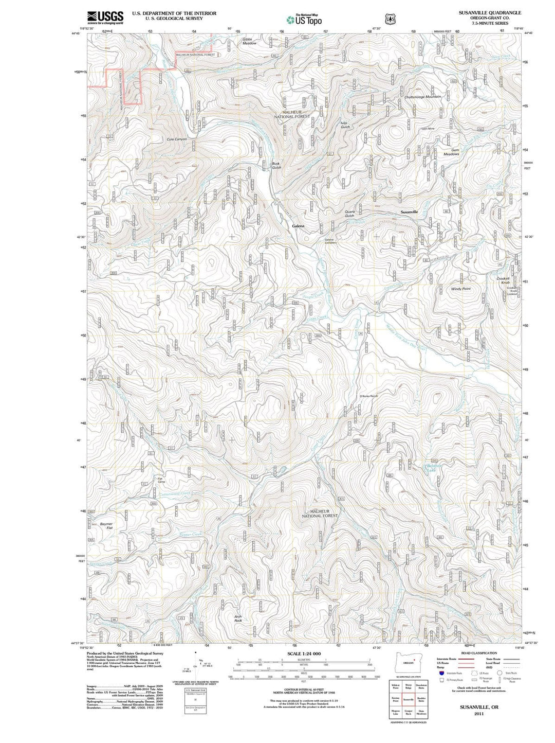 2011 Susanville, OR - Oregon - USGS Topographic Map