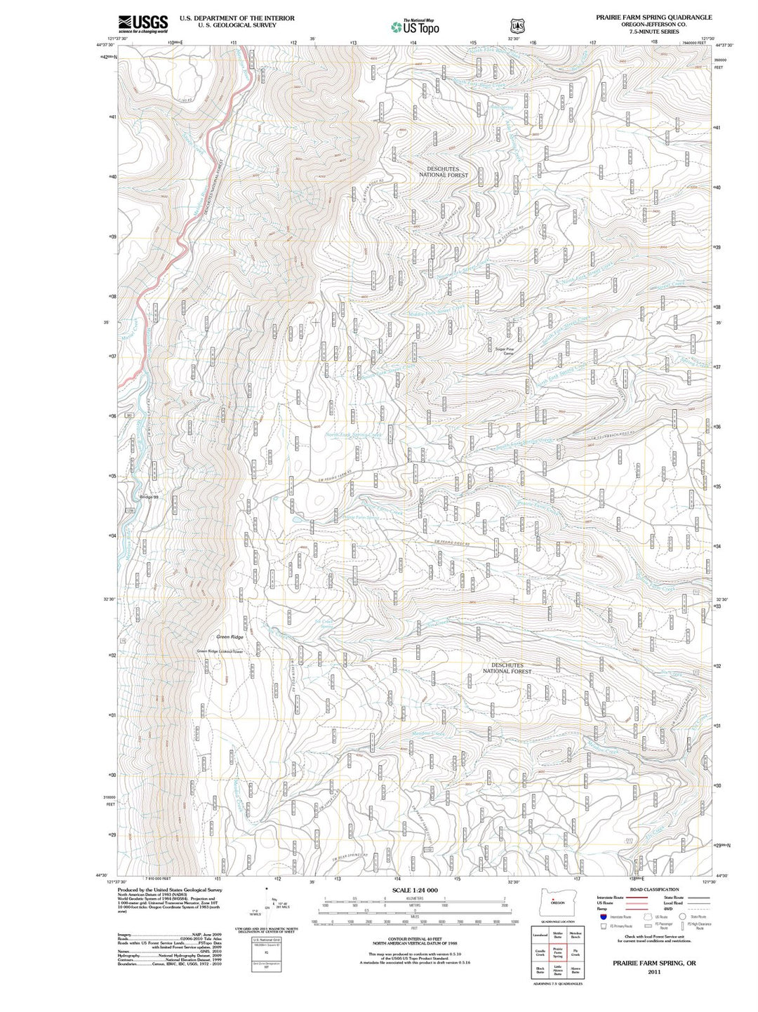 2011 Prairie Farm Spring, OR - Oregon - USGS Topographic Map