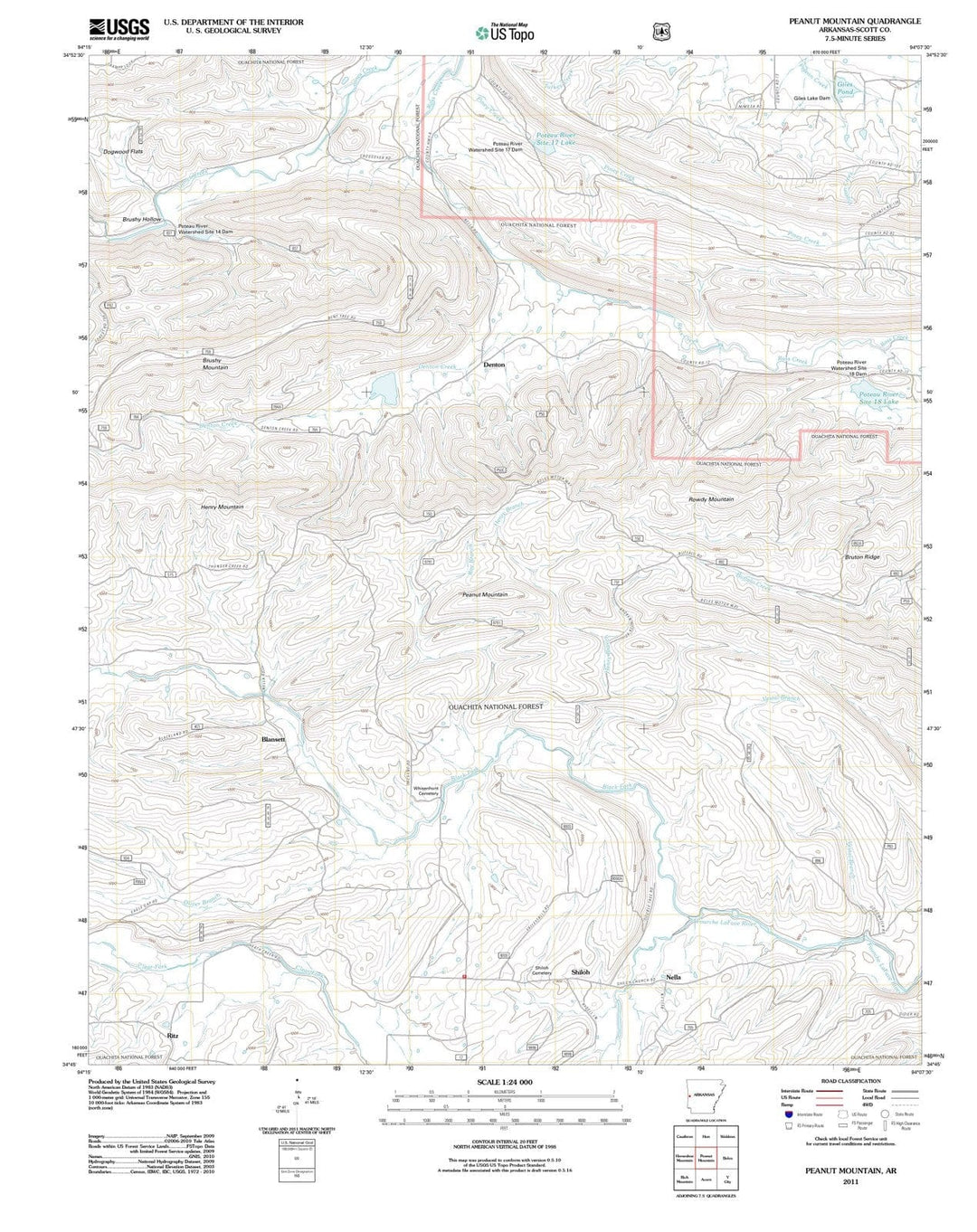 2011 Peanut Mountain, AR - Arkansas - USGS Topographic Map