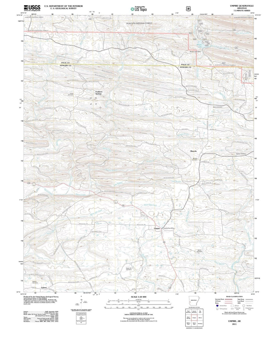 2011 Umpire, AR - Arkansas - USGS Topographic Map