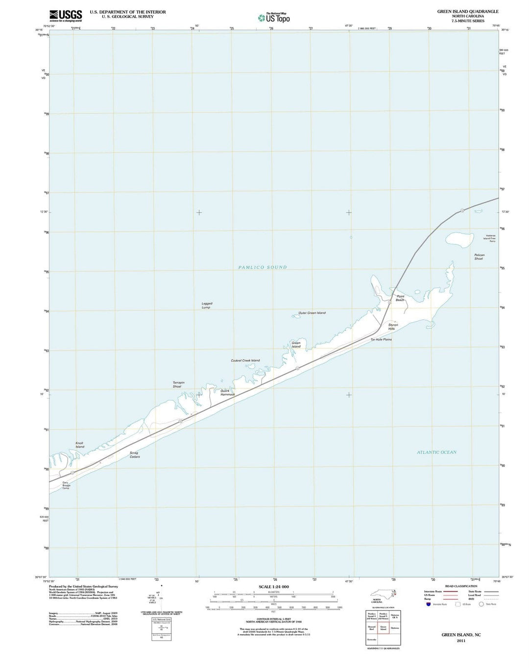 2011 Green Island, NC - North Carolina - USGS Topographic Map